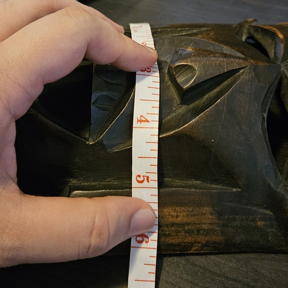 Vintage African Kenya Wooden Hand Crafted Tribal Folk Face Mask - Picture 4 of 4